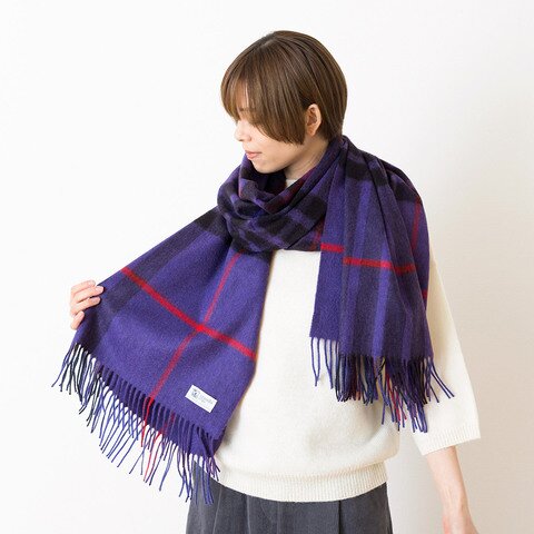 Johnstons of Elgin｜ストール Woven Stole-Check with Deco