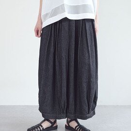 HARVESTY|【WOODY別注】ライトデニムサーカスキュロット ボトムス サーカスパンツ ワイドパンツ スカンツ バルーンパンツ cw0525