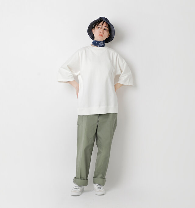 model saku：163cm / 43kg 
color : off white / size : 48