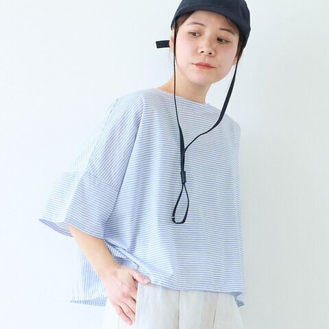 yuni|コットンボーダーワイドプルオーバー 1701CT019251