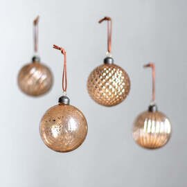 No.21 Ball champagne 8cm | ガラスオーナメント 4個入り