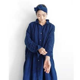ichi Antiquités｜INDIGO Linen Shirt Dress