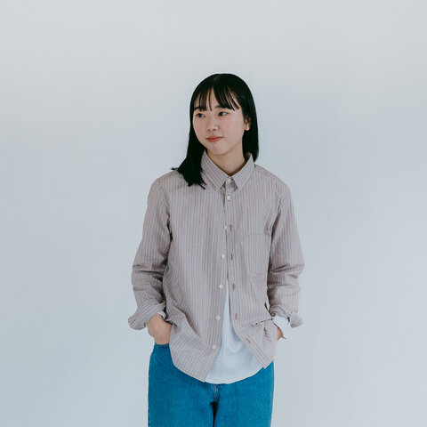 MUYA｜アトリエリラックスシャツ レギュラーカラー/Brown stripe/No.2469