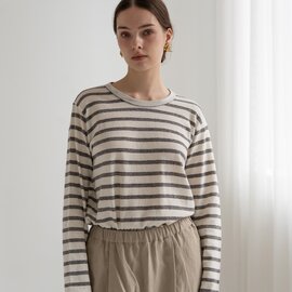 YARRA|ガーゼ天竺長袖ボーダーカットソー YR-1641-237