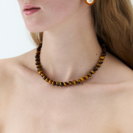 IRIS47｜caviar necklace tigereye　ネックレス　天然石　パール