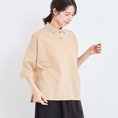 TUTIE.|コットンサーフニットポロ衿ワイドプルオーバー
