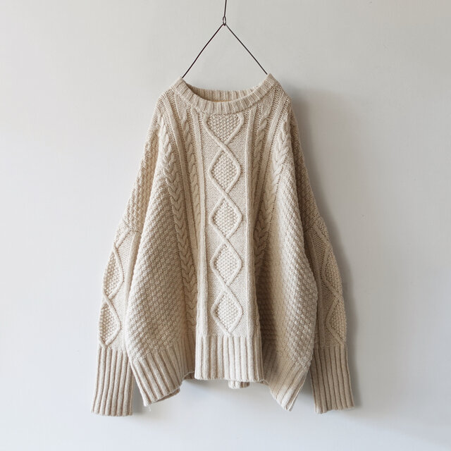 ichi｜Shetland wool Cable Wide Pullover - ichi Antiquités(イチ