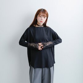 MARGAUX VINTAGE|シアー レースカフス 長袖Tシャツ mgct-26091-a