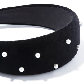 IRIS47｜grace widest headband　カチューシャ　パール　ベロア