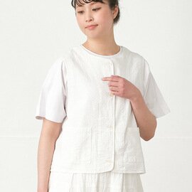 palais|前あきポケットベスト コットンシアーサッカー B1047