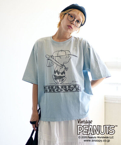 Johnbull|PEANUTS CHARLIE BROWN Tシャツ ピーナッツ チャーリーブラウン 半袖 カットソー プリントT スヌーピー jt263c02