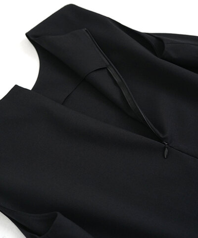 Mochi｜ no sleeve tuck dress [black] ms24-op-02/ノースリーブタックドレス
