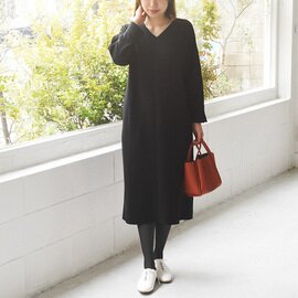 Agreable|タンブラー乾燥ができる ふくれジャカード Vネックワンピース/アグレアーブル