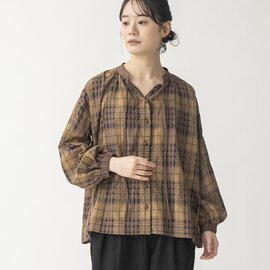 TUTIE.|コットンドビーチェックブラウス/トップス・コットン・シアーチェック・綿・長袖シャツ