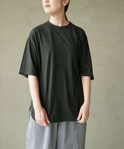 RINEN|【SALE 20%OFF】60/2スーピマ天竺 半袖ラウンドクルーネック トップス Tシャツ 無地 クルーネック r19617