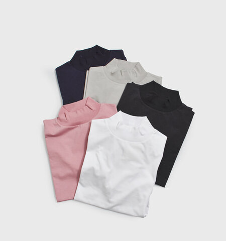 euphoric'|スペインピマ コットン モックネック プルオーバー “Mock neck Tops” eu-ct5111