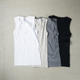 homspun|40/1度詰フライス ノースリーブプルオーバー