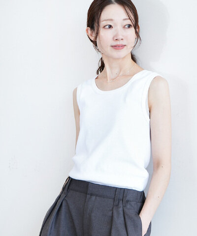 SOLAMONAT|リブタンクトップ ノースリーブトップス sma-pl-tk