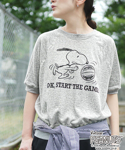 Shinzone|PEANUTS HALF SLEEVE SWEATSHIRT ピーナッツ ハーフ スリーブ スウェットシャツ Tシャツ レディース トップス 26mmscu17