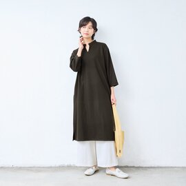 TOKYO BASIC|圧縮ウール100% バンドカラー ワンピース