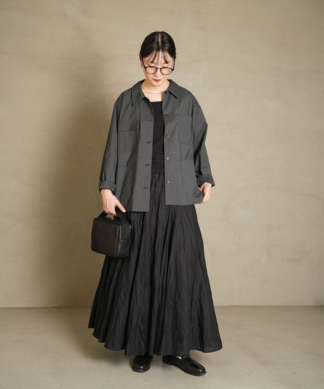 身長:165cm / カラー:91A gray stripe / サイズ:f