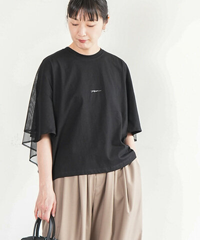 ANTGAUGE|【30%OFF】モモンガメッシュT レディース トップス カットソー プルオーバー シアー 半袖 5分袖 d1204