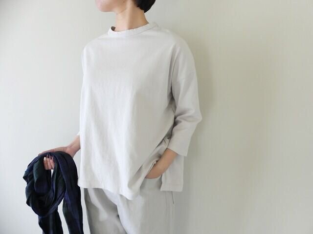 SOUFFLE USAコットン製品染めワイドポンチョ7分袖TEE(26S-C021)