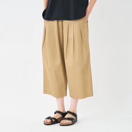 STAMP AND DIARY|スーピマコットン60/2ギャバ クリアカット ウエストタックワイドパンツ82cm丈