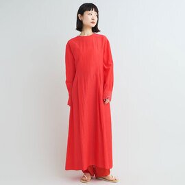 iki|コットンキュプラリネン 桐生シワ ロング長袖 ワンピース 3101OP003252