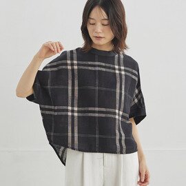 TUTIE.|コットンリネンパナマチェックブラウス
