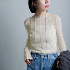 HAKUJI|コットンシアーリブ ボトルネック 長袖カットソー h232636