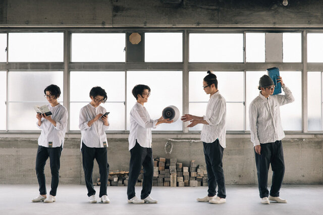 左から、SS、S、M、M、Lサイズ、デニム着用。ヒラタ159cm、ワカナン176cm