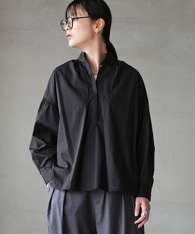 SI-HIRAI|コットンタイプライターウィングスリーブブラウス レディース トップス 長袖 chaw25-5001