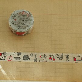 トラネコボンボン｜倉敷意匠 マスキングテープ（記憶のモンプチ）4種類【文房具・マステ】【猫グッズ】