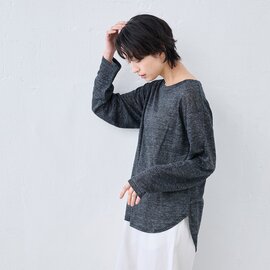 TOKYO BASIC|リネン100% ラウンドヘム 長袖プルオーバー|リネンシャツ 長袖 Tシャツ