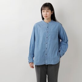 Le Melange｜4.75oz デニム スタンドカラー レギュラー シャツ 8413207-fn