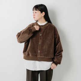 STAR&STRIPE|コットン ベロア クルーネック カーディガン ssmd-152-fn