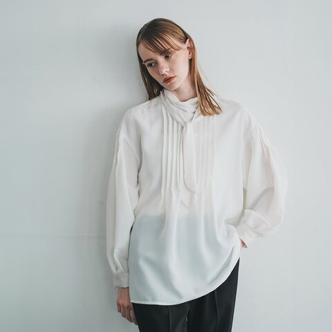 WHYTO.|リボンタイ ピンタック ブラウス ribbon tie blouse wht25fbl4082 フォーマル オケージョン おでかけ