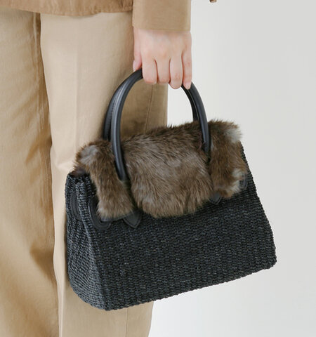 COTTO|aranciato別注カゴ×ファーハンドバッグ cbk18-121-hm