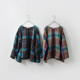 tumugu|ウール コットン チェック プルオーバー tb25343