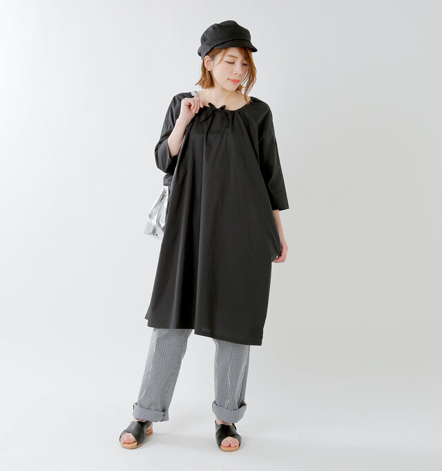 model mei:165cm / 50kg
color : black check / size : M