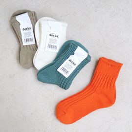 decka quality socks｜Low Gauge Rib Socks/Short Length/ソックス/靴下