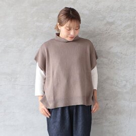 blue willow|コットンナイロンウール混ボトルネックベスト