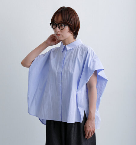 MidiUmi|コットン フレンチスリーブ ワイド シャツ 2-730060