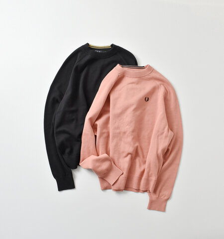FRED PERRY|コットン クルーネック ニット プルオーバー “CREW NECK JUMPER” k1117-ms