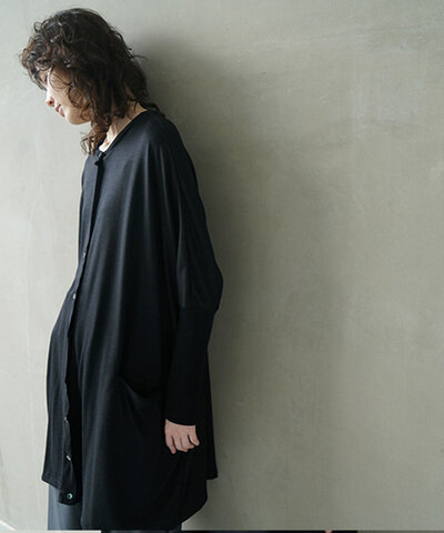 Mochi｜dolman long knit cardigan [black]