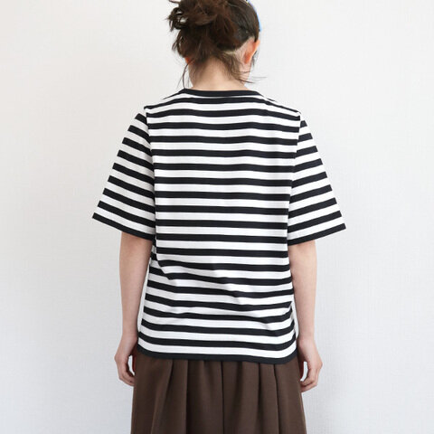 ashuhari｜Stripe Half-length Sleeve T-Shirt （ストライプ 五分袖Tシャツ）ボーダー