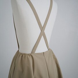 Mochi｜panel suspender skirt (khaki beige)