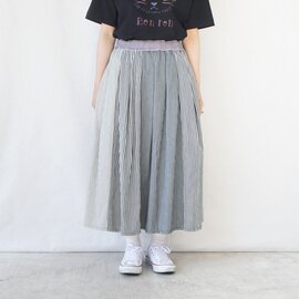 GRANDMA MAMA DAUGHTER｜ヒッコリーイージータックプリーツスカート　GK2312091