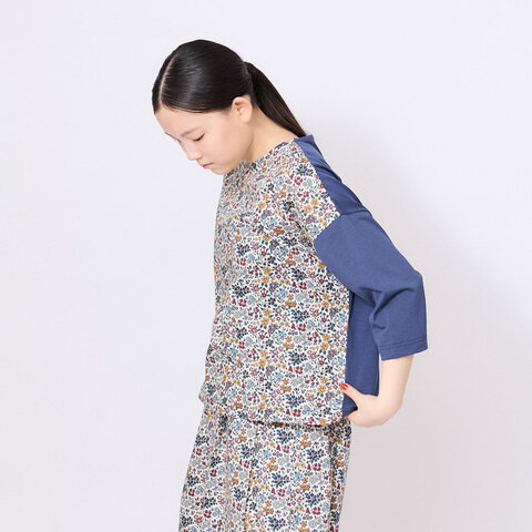 utilite|LIBERTY×36Gウォッシュ天竺 袖切替ボックスプルオーバー